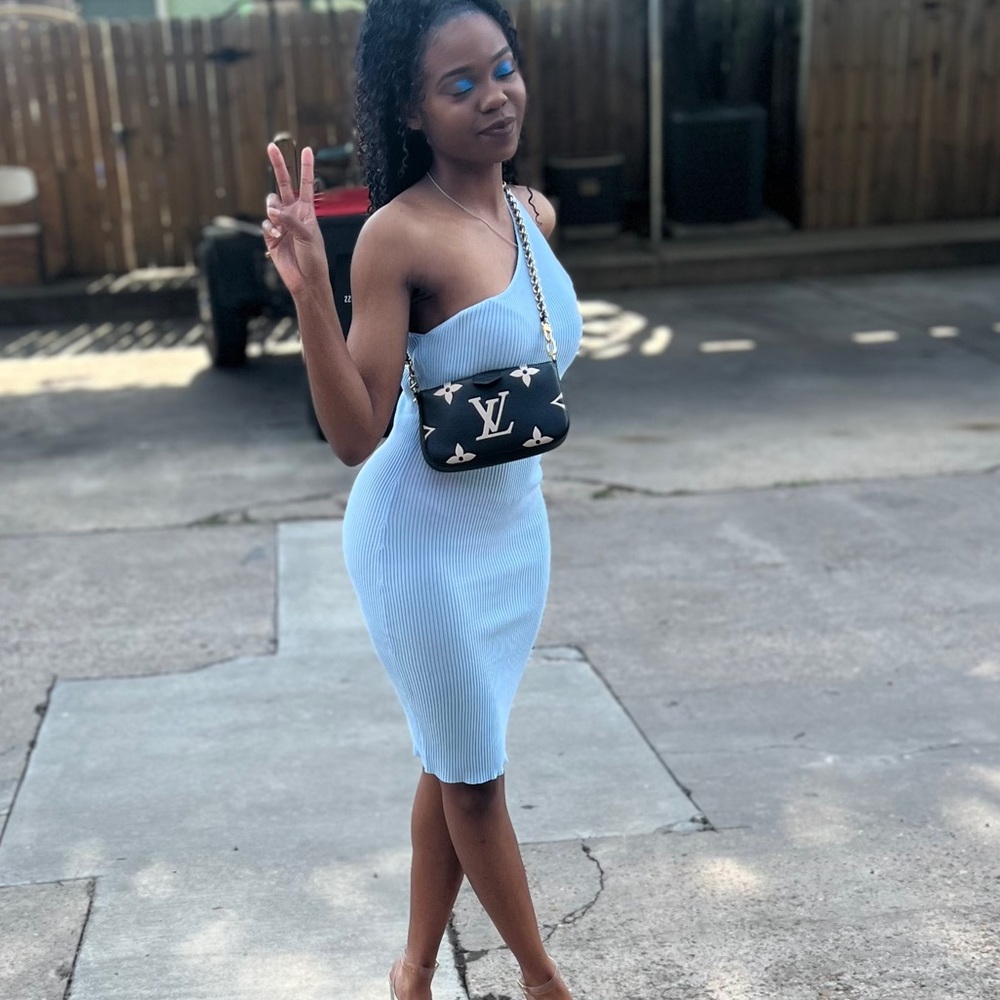 Baby Blue One Shoulder Bodycon Dress